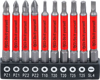 BGS-4831 | Antirutsch-Bit-Satz, magnetisch, 70 mm, 10-tlg
