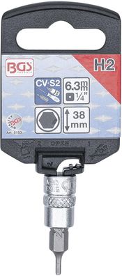 BGS-5153 | Bit-Einsatz | Antrieb Innenvierkant 6,3 mm (1/4") | Innensechskant 2 mm