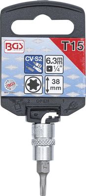 BGS-2591 | Bit-Einsatz | Antrieb Innenvierkant 6,3 mm (1/4") | T-Profil (für Torx)