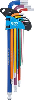 BGS-74453 | Winkelschlüssel-Satz | Multicolour | extra lang | Innensechskant,
