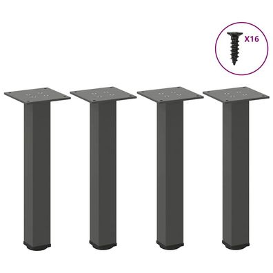 vidaXL Couchtischbeine 4 Stk. Anthrazit 30-32 cm Stahl
