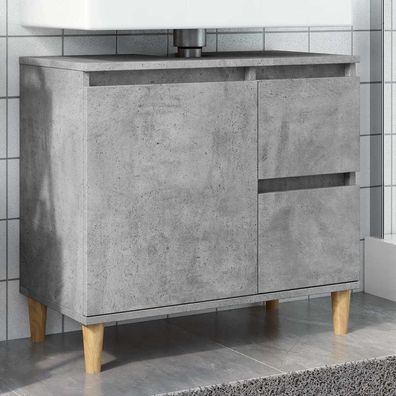 vidaXL Waschbeckenunterschrank Betongrau 65x33x60 cm Holzwerkstoff