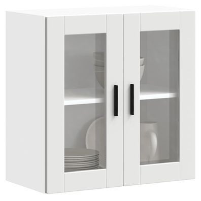 vidaXL Küchen-Hängeschrank mit Glastür Porto Weiß