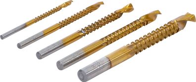 BGS-50795 | HSS-Fräsbohrer-Satz | titan-nitriert | 3 - 8 mm | 5-tlg