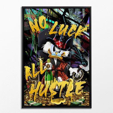 Scrooge McDuck Motivationstext Kunst, Luxus Wandbild Leinwand, Acrylglas, Poster v1