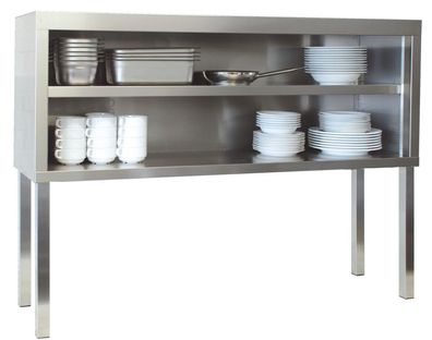 Gastronomie Hotel Küche Tischaufsatzschrank offen, Bautiefe 400 mm 1700x400x1150 mm
