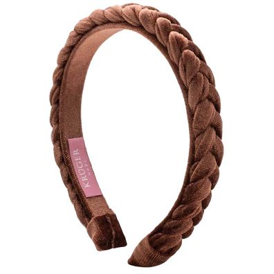 Samt-Haarreif schmal braun