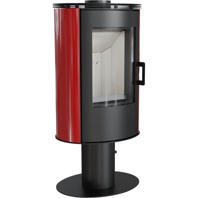Kachelofen KRATKI AB S/N/DR mit Standfuss Ø 150 8 kW rot Kachel mit Türfeder