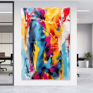 Abstrakte Kunst - Bunte EROTIK FRAU, Wandbild Leinwand, Acrylglas oder Poster Deko y7