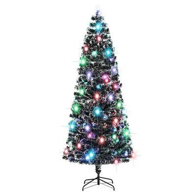 vidaXL Weihnachtsbaum mit Beleuchtung und Ständer 240 cm Glasfaser