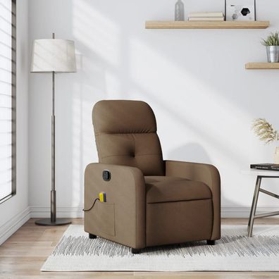 vidaXL Massagesessel Braun Stoff