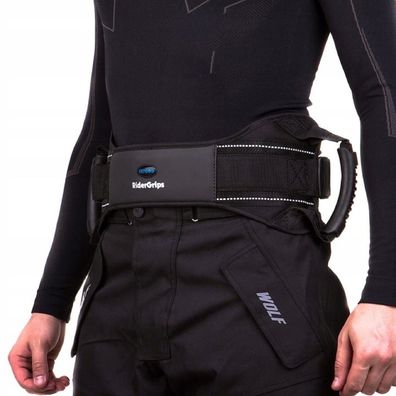 QLS Motorrad Haltegriff Verstellbar Universal Stabil Sicherheitsgurt Schwarz 11204