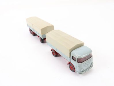 Wiking H0 477/2 Modellauto LKW Pritsche Büssing LU7 hellblaugrau 1:87