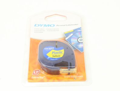 Dymo Letratag 91222 original Schriftband Plastik gelb 12 mm OVP
