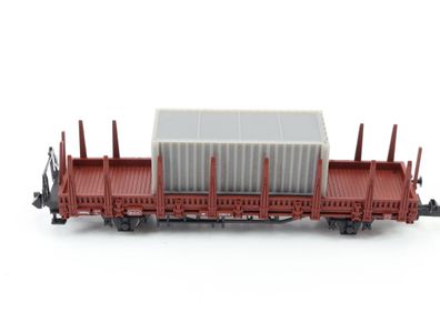 De Agostini N 032 Güterwagen Rungenwagen mit Container 3336314 DB