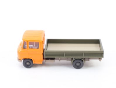 Wiking H0 641/1W Modellauto LKW MB L 408 Pritsche gelborange olivgrau 1:87
