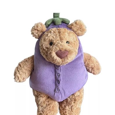 Jellycat Bartholomew Bear Eggplant Aubergine plüsch mit Etikett unbespielt Neu