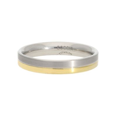 Boccia Ring 0129-0267 Titan, Gold plattiert, Größe 67