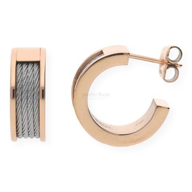 Charriol Creolen 03-02-1139-0 Edelstahl rosé vergoldet