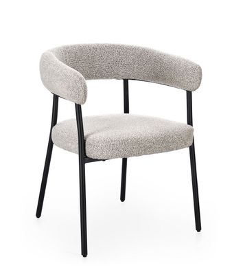 Bizzotto - Esszimmerstuhl Giaele aus Boucle-Stoff, Schwarz