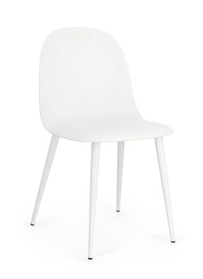Bizzotto - Esszimmerstuhl Ella 4er-Set aus Kunststoff, Weiss