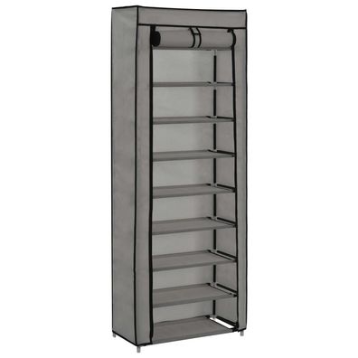 vidaXL Schuhschrank mit Abdeckung Grau 57 x 29 x 162 cm Stoff