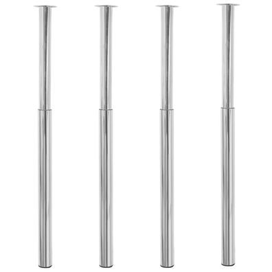 vidaXL Teleskopische Tischbeine 4 Stk. Chrom 710 - 1100 mm