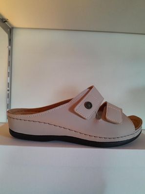 Frankenschuhe-Damen-Pantoletten Hausschuhe mit Weichtritt Gr.38 - 40 Beige