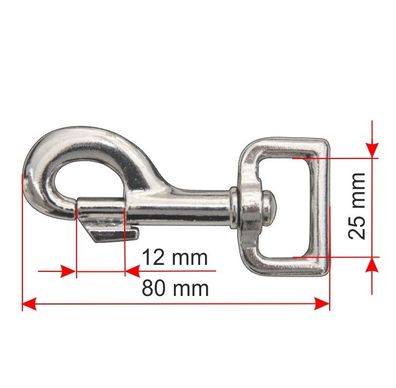 Bolzen-Karabinerhaken 80 x 25mm Bolzenkarabiner Karabiner Haken Hund Leine Pferd