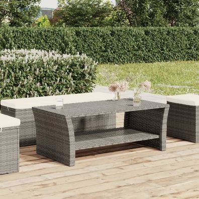 vidaXL Couchtisch Grau 100x50x40 cm Poly Rattan