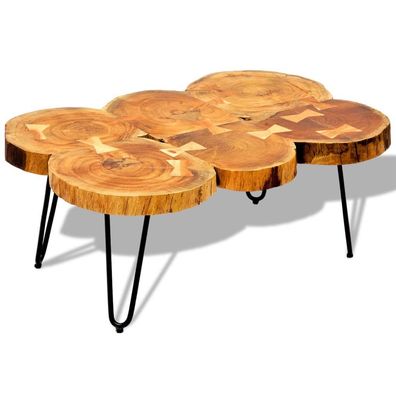 vidaXL Couchtisch 35 cm 6 Baumscheiben Massivholz Palisander