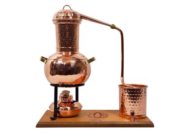 CopperGarden®" 2 Liter Tischdestille ARABIA | Spiritusbrenner & Aromasieb