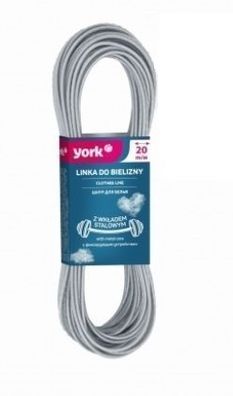 York Waescheklammerschnur 20 Meter - Robuste und langlebige Waescheleine