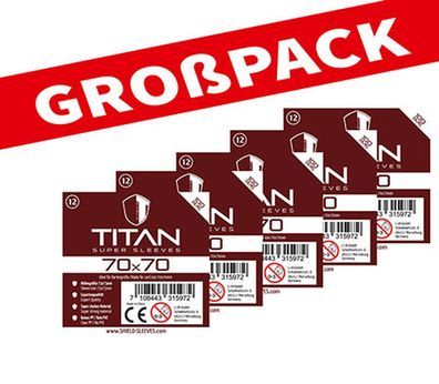 Shield Titan 12 - (100er Großpack) 100 Super Sleeves für Kartengröße 70 x 70 mm