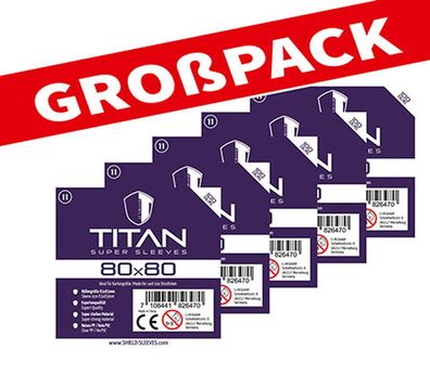 Shield Titan 11 - (100er Großpack) 100 Super Sleeves für Kartengröße 80 x 80 mm