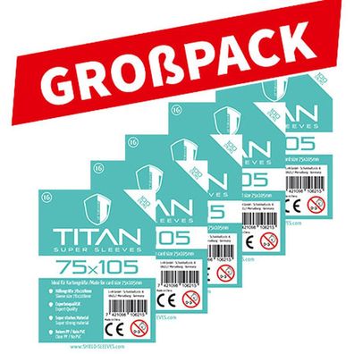 Shield Titan 16 - (100er Großpack) 100 Super Sleeves für Kartengröße 75 x 105 mm