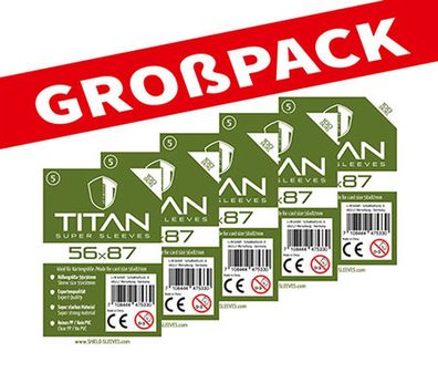Shield Titan 5 - (100er Großpack) 100 Super Sleeves für Kartengröße 56 x 87 mm