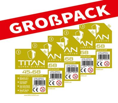 Shield Titan 3 - (100er Großpack) 100 Super Sleeves für Kartengröße 45 x 68 mm
