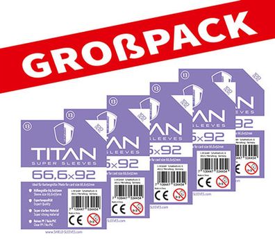 Shield Titan 13 - (100er Großpack) 100 Super Sleeves für Kartengröße 66,6 x 92 mm