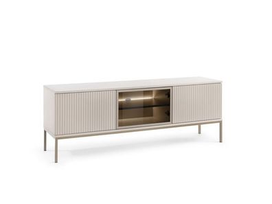BETTSO Moderner RTV-Schrank 154 Sentino mit LED-Beleuchtung Kaschmir