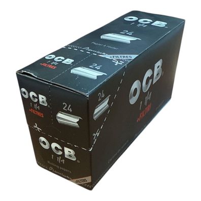 OCB 1 1/4 plus Tips Rolling Papers 24 Heftchen a 50 Blatt und 50 Tips