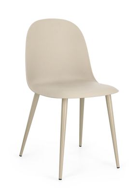 Bizzotto - Esszimmerstuhl Ella 4er-Set aus Kunststoff, Beige