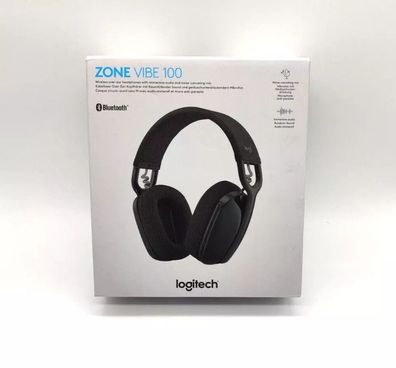 Logitech Zone Vibe 100 Kabellose Ohrumschließende Bluetooth Kopfhörer - Grau B-WARE