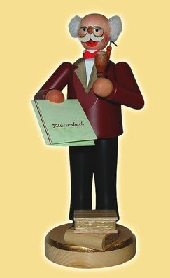 Räuchermann Lehrer mit Klassenbuch Höhe= 22cm NEU Rauchen Rauchfigur Rauchmann