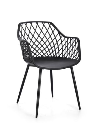 Bizzotto - Esszimmerstuhl Optik 4er-Set aus Kunststoff, Schwarz