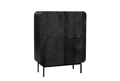 Bizzotto - Highboard Orissa aus Mangoholz, Schwarz