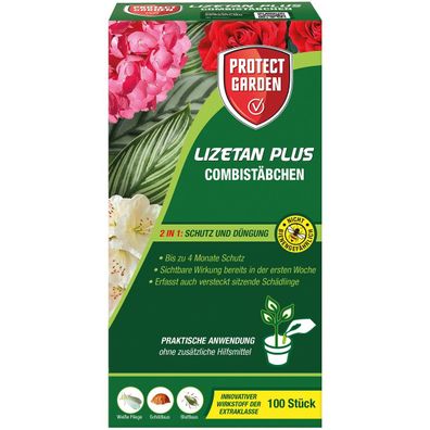 Protect GARDEN Lizetan Plus Combistäbchen 100 Stück für Zimmer- & Balkonpflanzen
