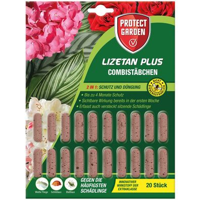 Protect GARDEN Lizetan Plus Combistäbchen 20 Stück für Zimmer- & Balkonpflanzen