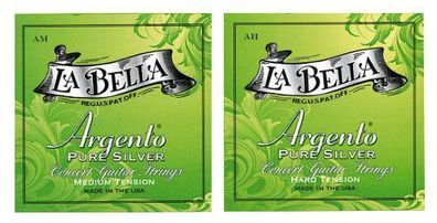 La Bella Argento pure silver - Saiten für Konzertgitarre, Nylonsaiten