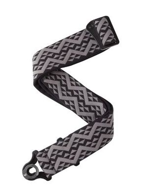 D'Addario Autolock Gitarrengurt 50BAL03 - schwarze Geometrien, gepolstert